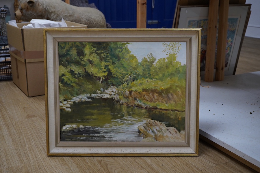 David Bond Walker (1891-1977), oil on canvas, Irish riverscape, signed, 40 x 50cm. Condition - fair to good